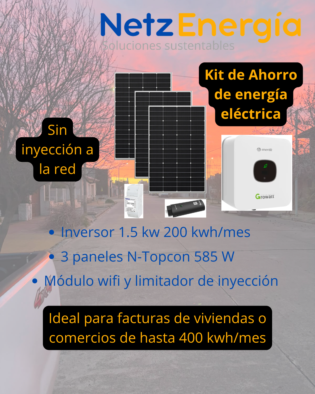 Kit de Ahorro On-Grid 1.5kW
